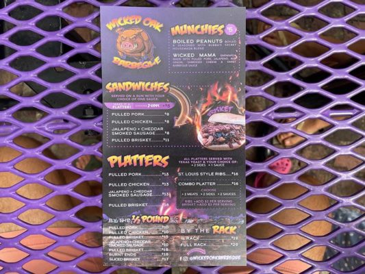 wicked oak bbq menu back