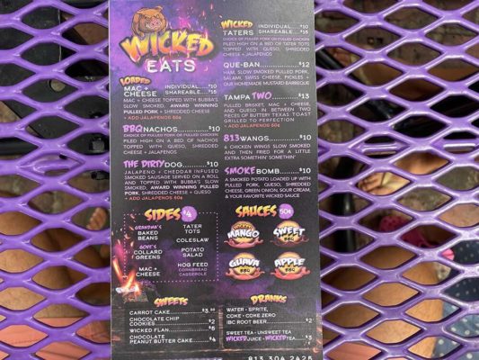 Wicked oak bbq menu front