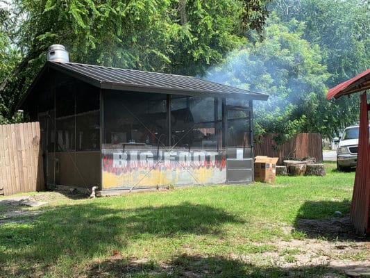 rolling smoke at Eli's BBQ Smokehouse