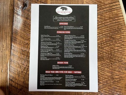 deviled pig pizza menu