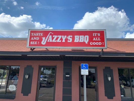 Jazzy's BBQ Red Sign